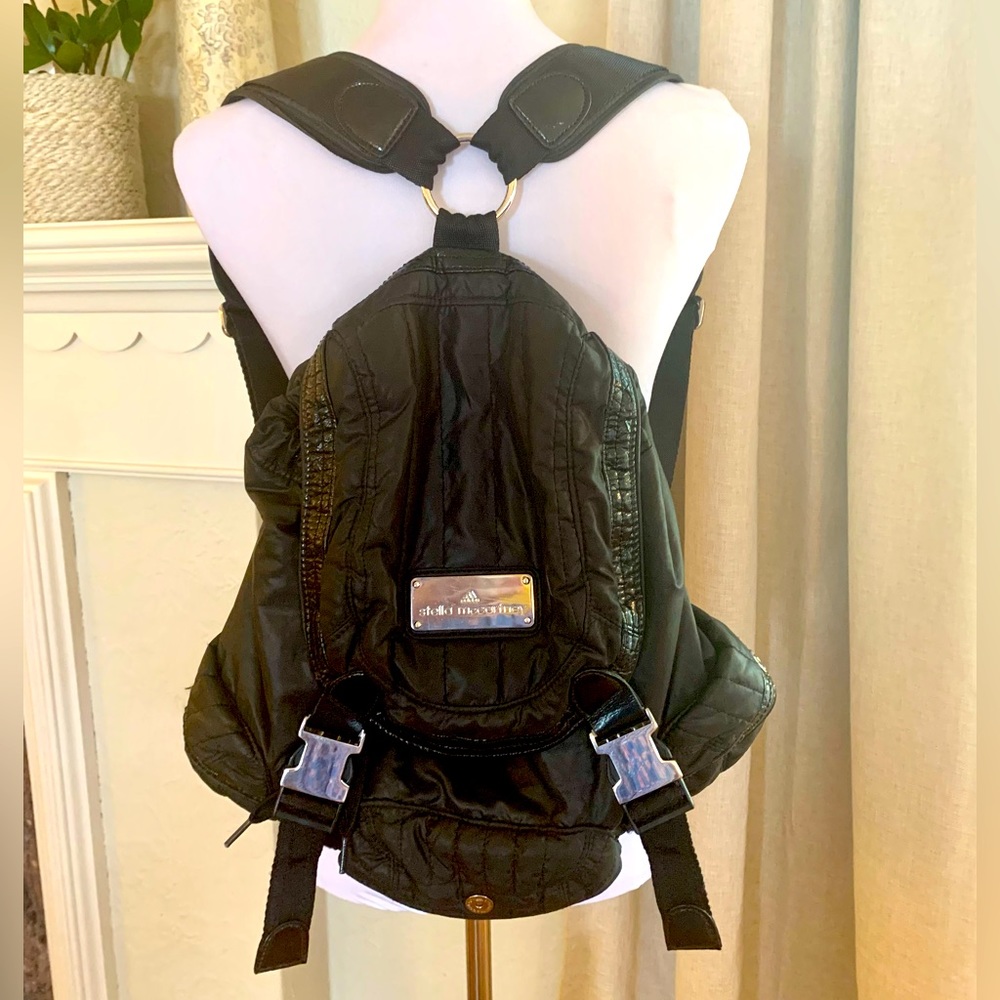 Stella McCartney x Adidas black front clip backpack